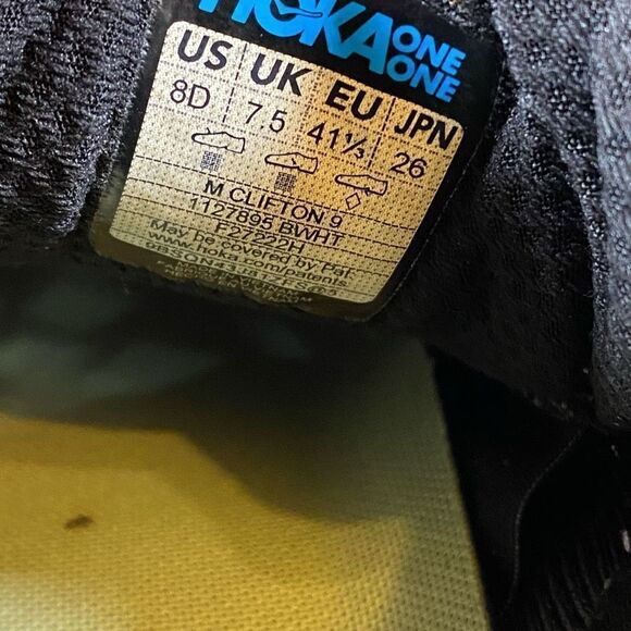 HOKA ONE ONE CLIFTON 9 - Men’s Running Shoes - SIZE 8D - Picture 11 of 11